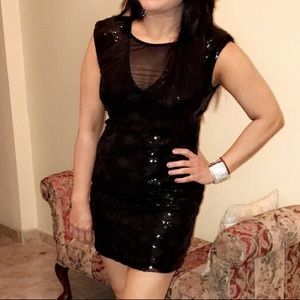 Black Sequin Bodycon Dress Size S Charlotte Russe